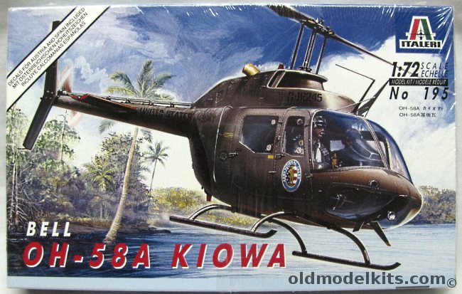 Italeri 1/72 Bell OH-58A Kiowa - US Army 1st Sq 18th CavAustria 1988 or Spanish Army 1984, 195 plastic model kit